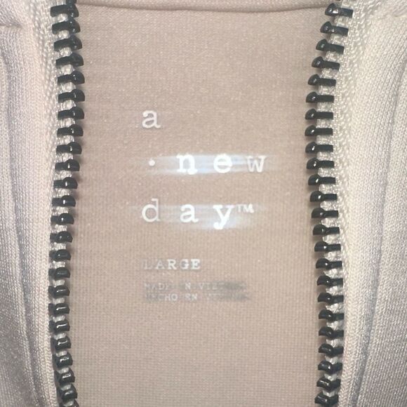 NWTs A New Day Zip Up Hoodie Sweatshirt in Sand Size Large - Picture 4 of 5